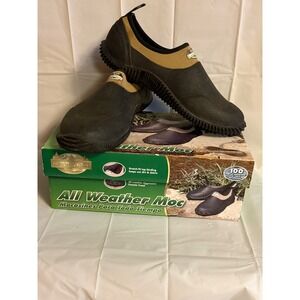 Lewis Clark All Weather Mocs Men's Size 10 Khaki Vulcanized Rubber Slip On Shoes